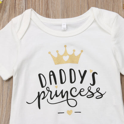 'Daddy's Princess' Sparkly Onsie, Bloomers & Headband 3PC Set