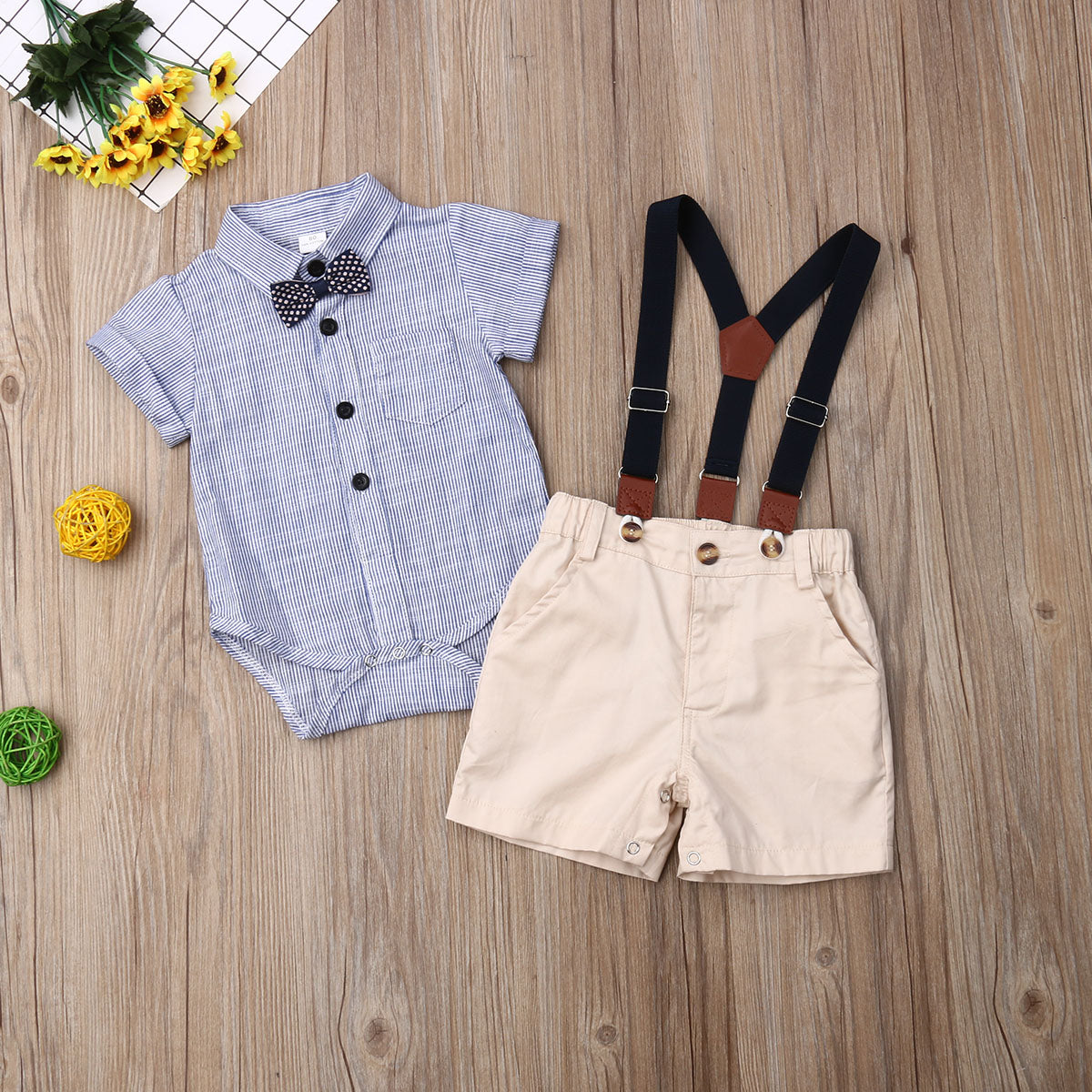 Baby Boy Summer 2PCS  Gentleman Shirt + Shorts