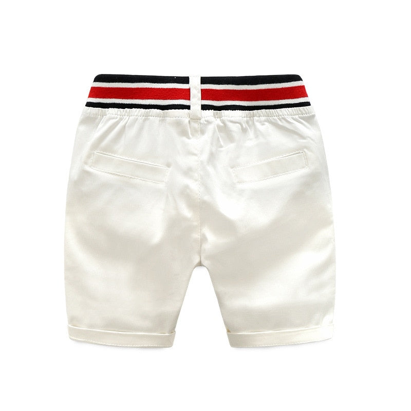 Summer Boys Short Sleeve Striped Shirt w/White Shorts