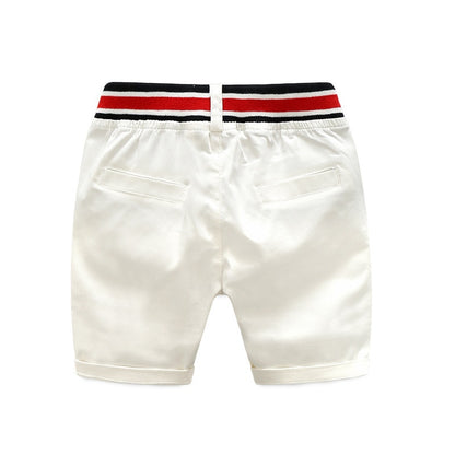 Summer Boys Short Sleeve Striped Shirt w/White Shorts