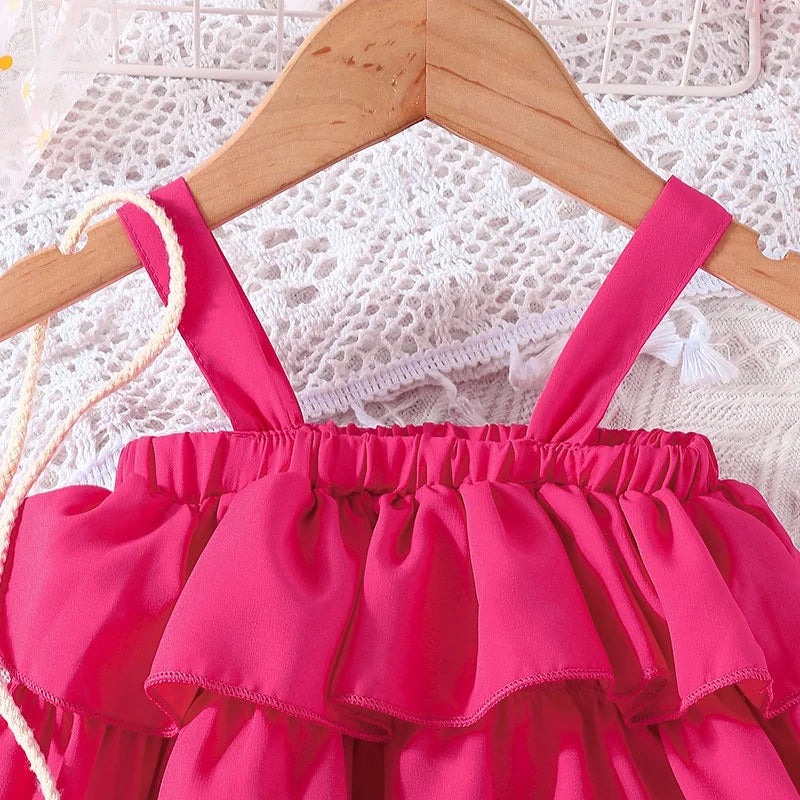 Baby/Toddler Pink Ruffled Halter Top & Tropical Flamingo Shorts