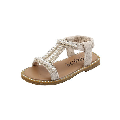 Roman Pearl & Rhinestone Sandals