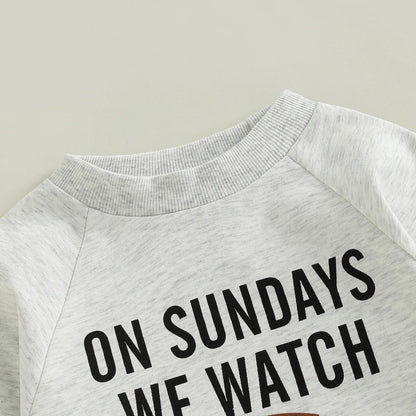 'On Sundays We Watch Football' Baby Jumpsuit