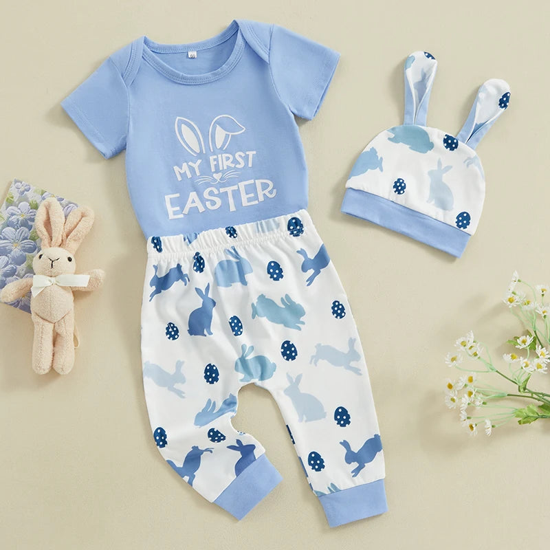 Baby Boy 'My First Easter' Onesie, Pants & Hat