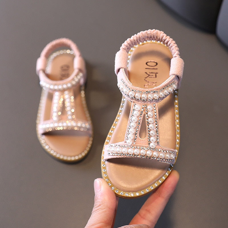 Roman Pearl & Rhinestone Sandals