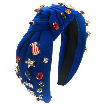 Chic Bejeweled Patriotic Knot Headbands