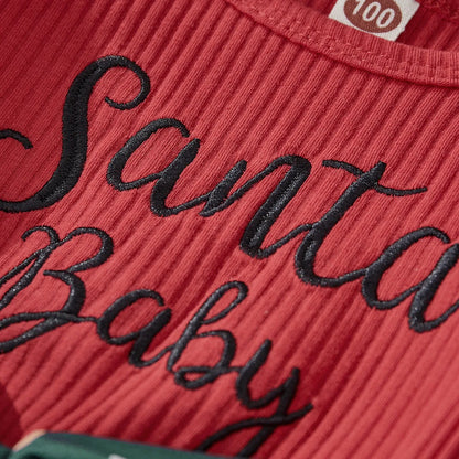 'Santa Baby' Ruffled Romper/Dress With Matching Headband