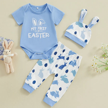 Baby Boy 'My First Easter' Onesie, Pants & Hat