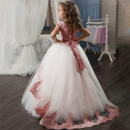 Princess Bella Embroidered Laced Train Gown