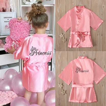 Satin Pink Princess Girls Robe